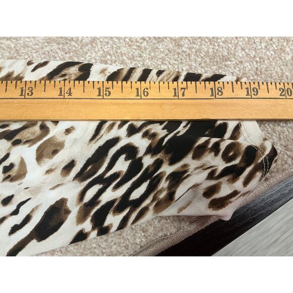 CHICOS 3 (XL) Animal Print Asymmetrical Blouse 3/4 length sleeves - Picture 8 of 10